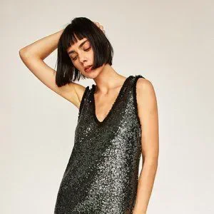 Zara Dresses Zara Sequin Mini Dress With Low Open Back Green